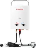 1.32 GPM Portable Gas Tankless Water Heater, Outdoor Propane Camping Water Heater, 5L, White, AS132