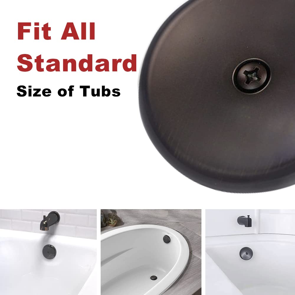 Single-Hole Bathtub Overflow Drain Cover Plate, Oil Rubbed Bronze