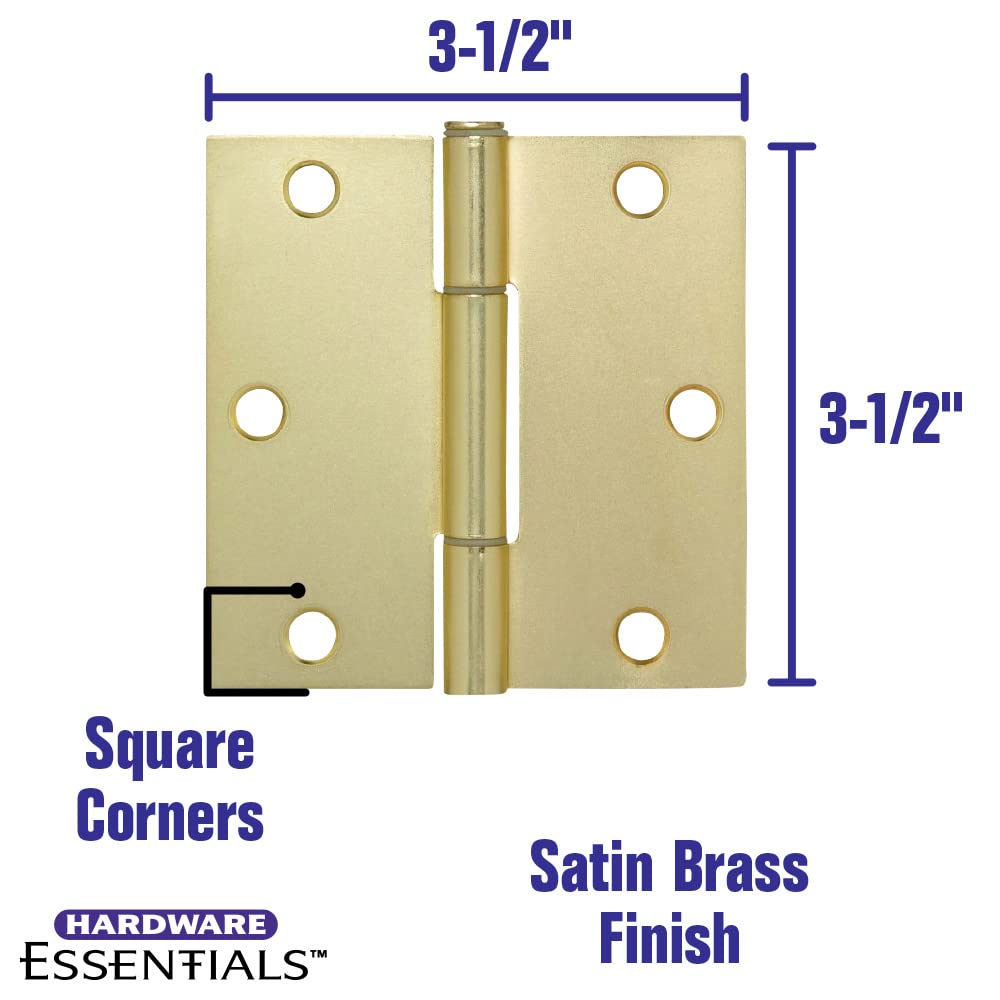By Door Hinge, 3-1/2in, 3 Count, Brass