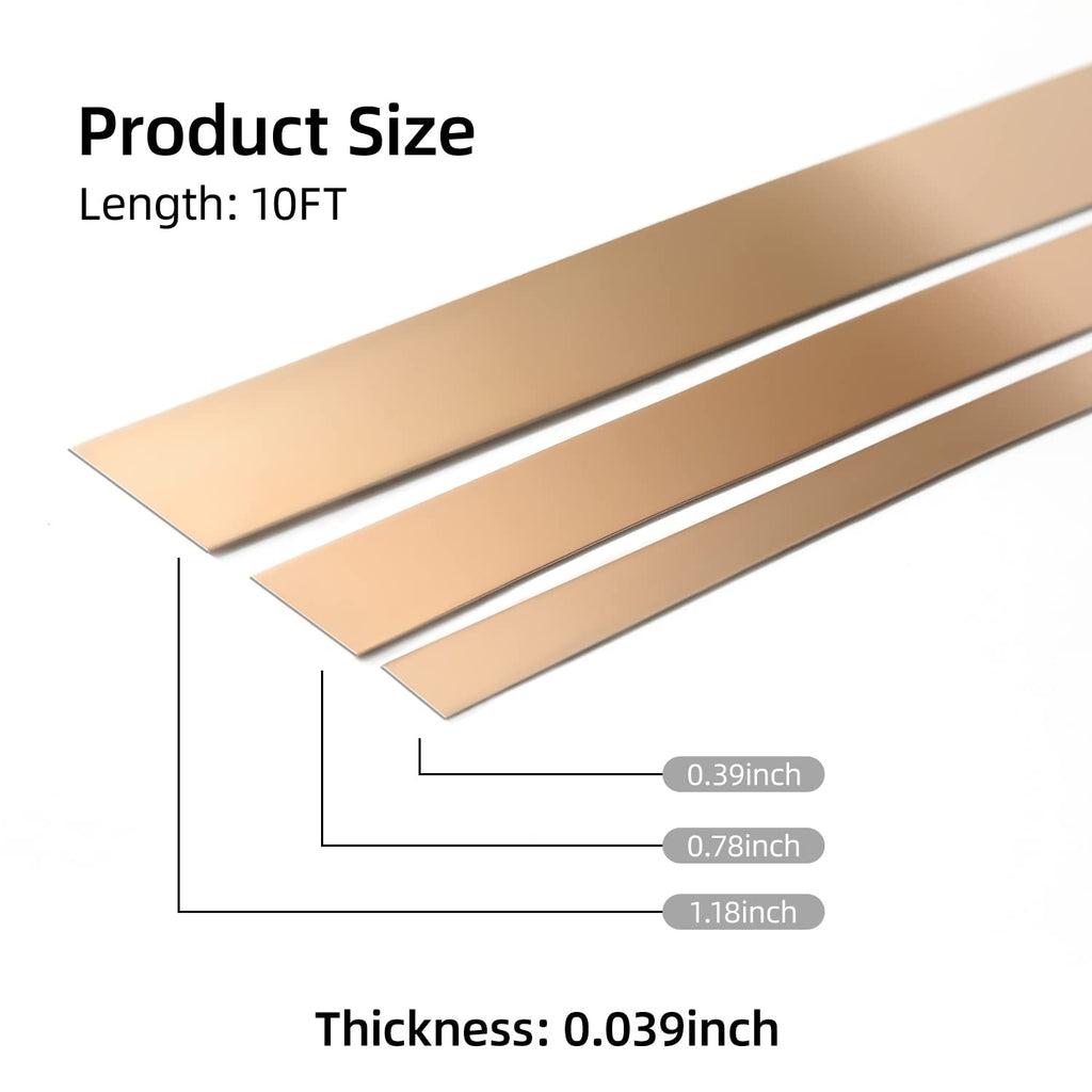 Self-Adhesive Stainless Steel Molding Mirror Trim, 0.78inch 10FT