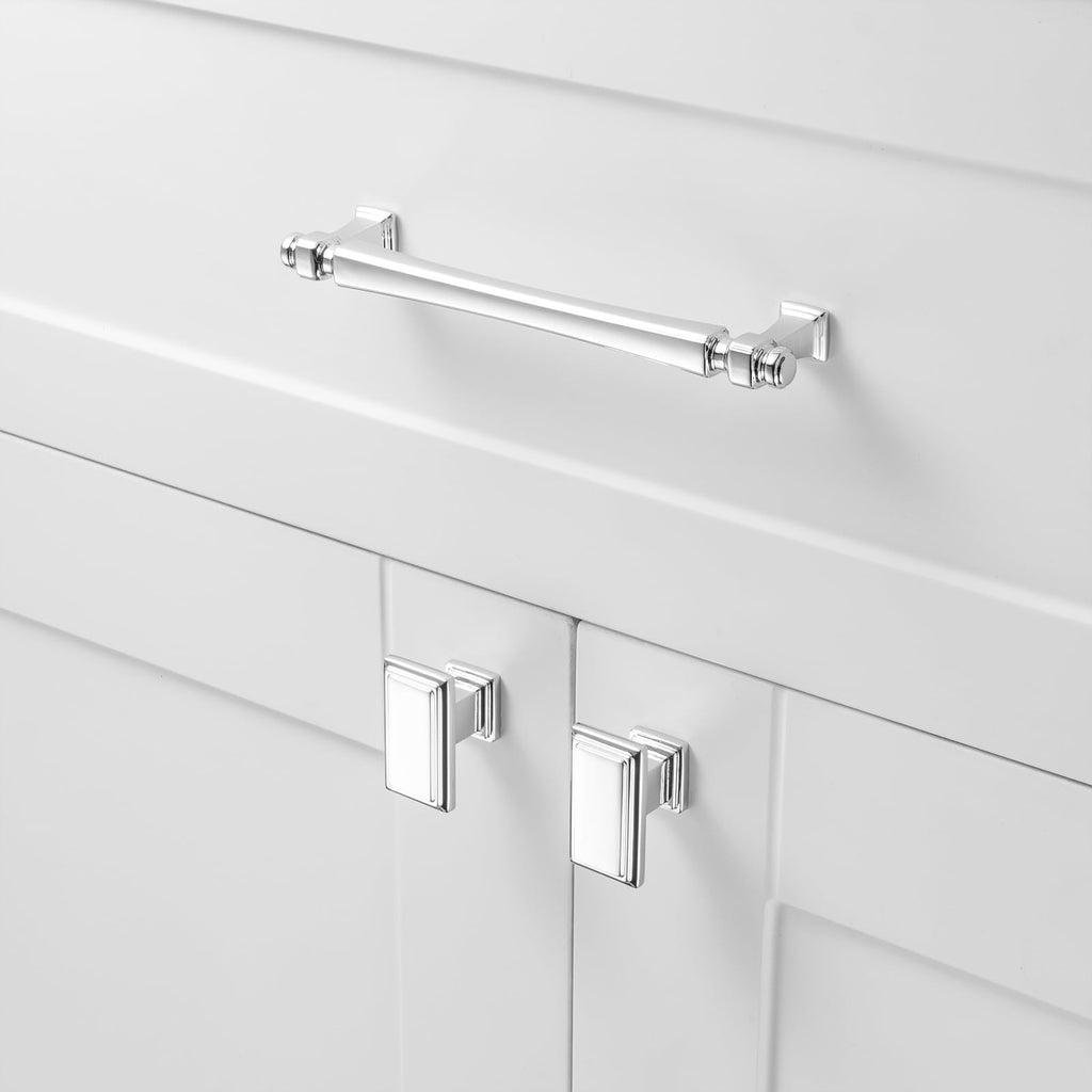 5 Inch Polished Chrome Cabinet Pulls 10 Pack French Style P2501