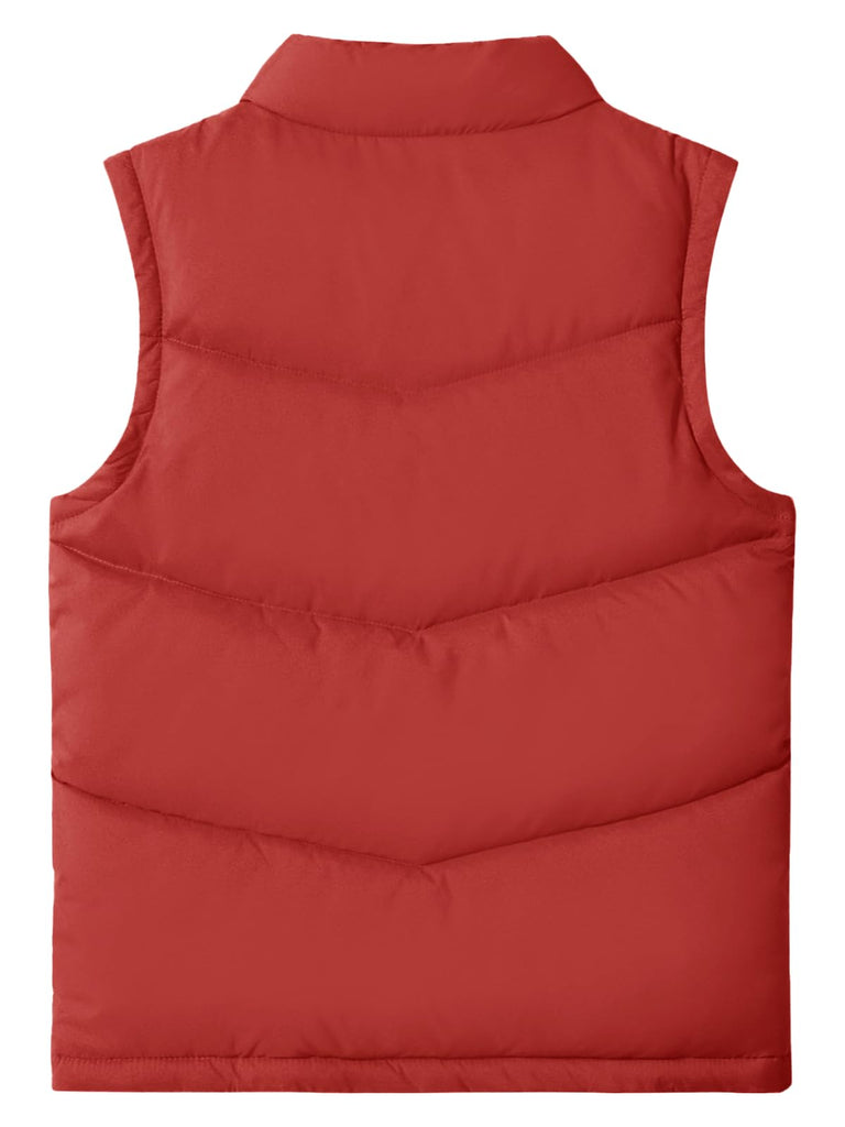 Boys Zip Up Puffer Vest Kids Stand Collar Quilted Gilet Sleeveless Jackets Outwear with Pockets