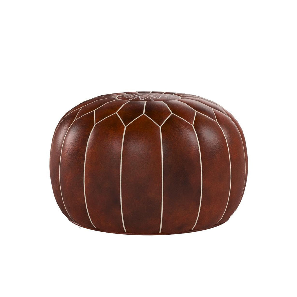 Set of 2 Amazing Moroccan Pouf Dark Brown Color, Ottomans Poffes, Footstool poufs, 100% Handmade Leather Poof Home
