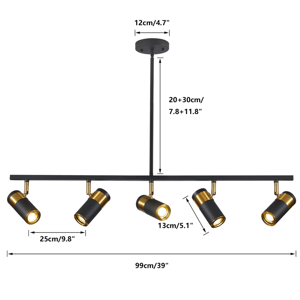 Ceiling Track Lighting Adjustable LED Track Lighting Kit Gold and Black Industrial Ceiling Spot Lighting