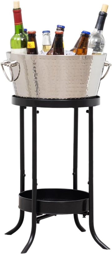 Champagne Ice Bucket with Stand, Wine Bucket with Stand Stand for Parties/Insulated Wine Chiller Bucket for Parties