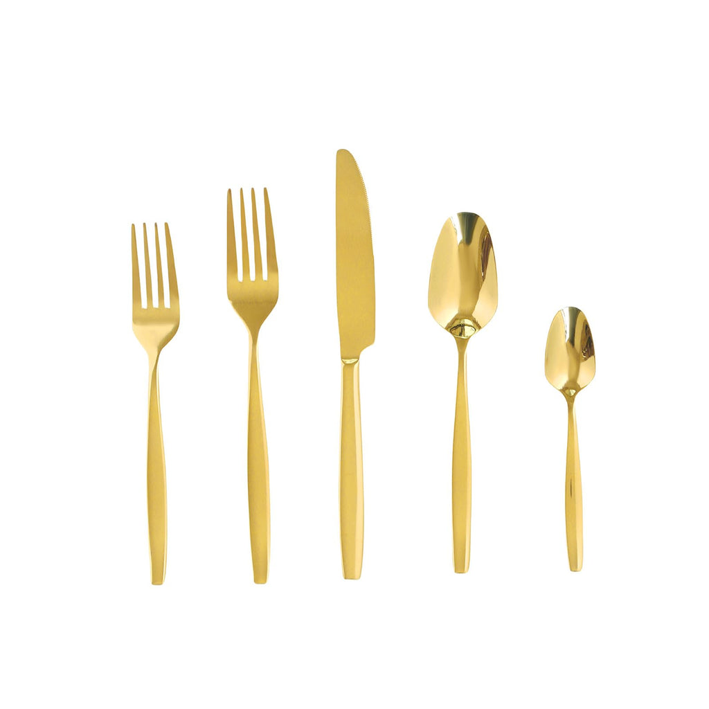Gold 60-Piece Silverware Set, Stainless Steel Flatware Utensils Cutlery Set for 12, Including Steak Knife Fork and