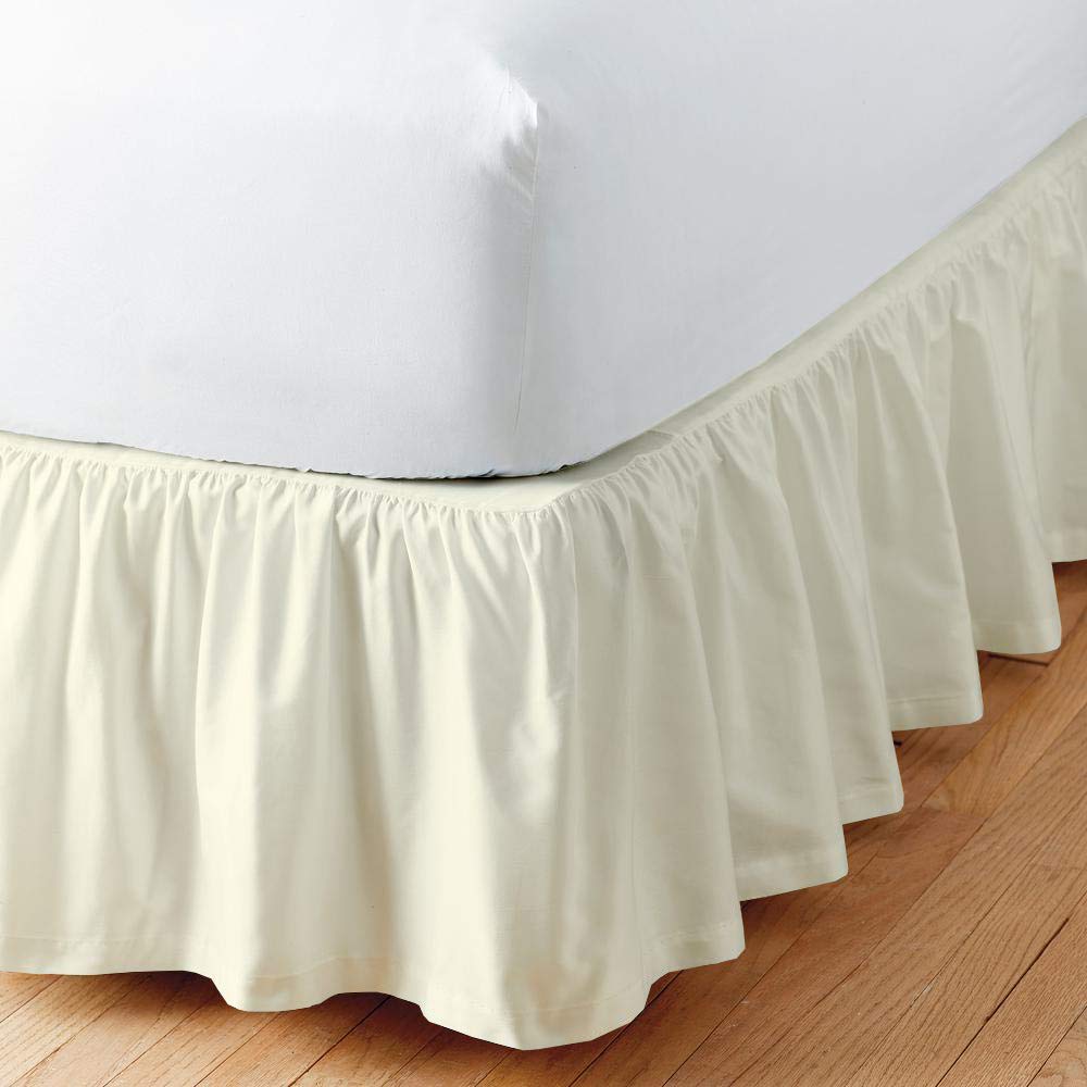 Lightweight Ruffled Bed Skirt, Full Size 24 Inch Drop - 100% Microfiber, Soft and Stylish, Dust Ruffle - Bed Skirt