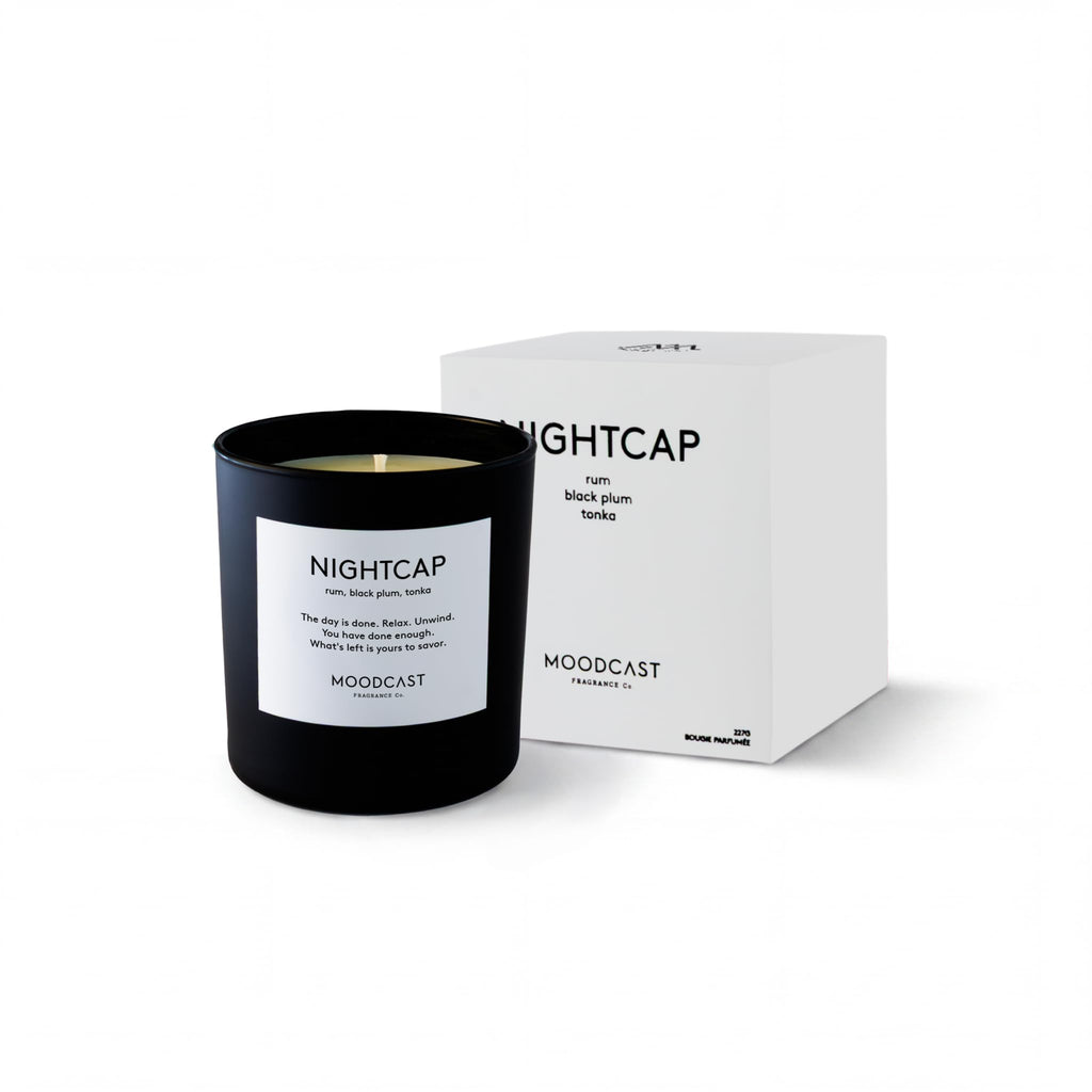 Nightcap Scented Candle - Aesthetic Candle, Rum, Black Plum & Tonka, Clean Coco Wax Blend, Vegan, Paraben-Free