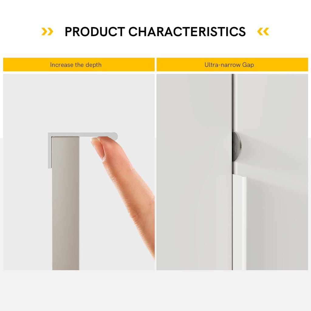 Drawer Handles White Cabinet Pulls 5 inch 20 Pack, Finger Pulls for Cabinet Edge Pulls, Aluminum Alloy Hardware with