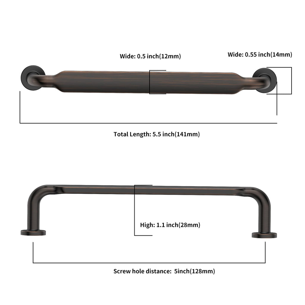10 Pack 5 inch Oil Rubbed Bronze Kitchen Cabinet Handles