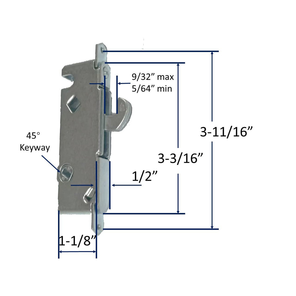 Beige Sliding Glass Door Handle Set with Lock and Key