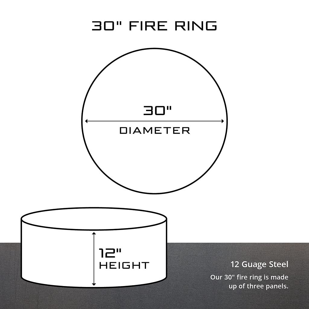 Flying Duck Unpainted 12 in. Tall 30 in. Diameter Outdoor Fire Ring with Fire Poker - 30 x 30 x 12 in.
