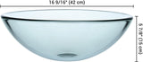 Aquaterior Tempered Glass Bathroom Vessel Sink 16" Round Countertop Vanity Basin Bowl Transparent Minimalist Modern