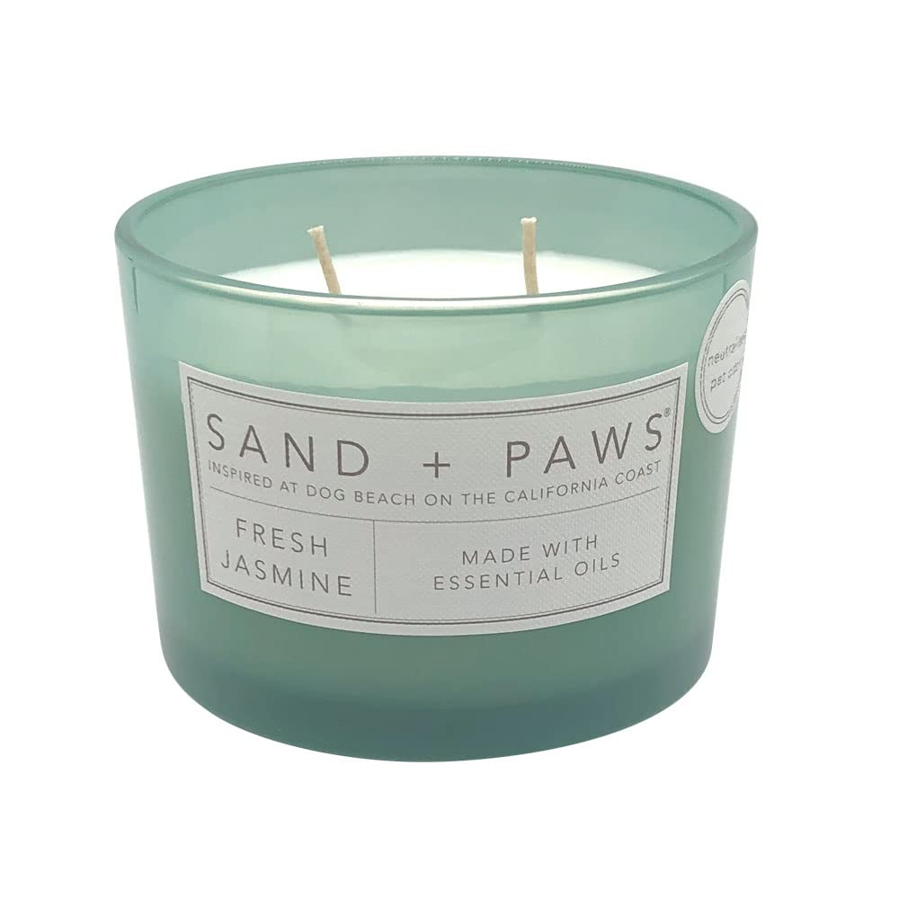 + Paws Scented Candle - Fresh Jasmine - Additional Scents and Sizes -Luxurious Air Freshening Jar Candles Neutralize