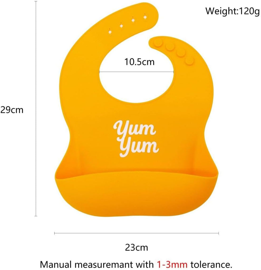Silicone Bibs 3 Pack AND 5 Pack, Waterproof Toddler Bibs, BPA-Free with Food Catcher Pocket, 6-36 Months