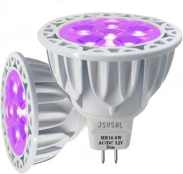 LED Black Light Bulb,MR16 GU5.3 Base,6W12V,Dimmable,2-Pack