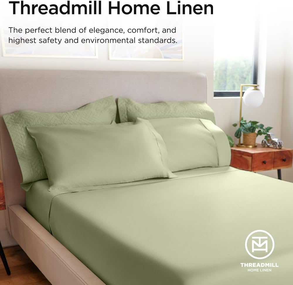 100% Cotton Sheets for Queen Bed - 600 Thread Count Queen Bed Sheets Set with 16" Deep Pocket - Sateen Weave 4-Piece