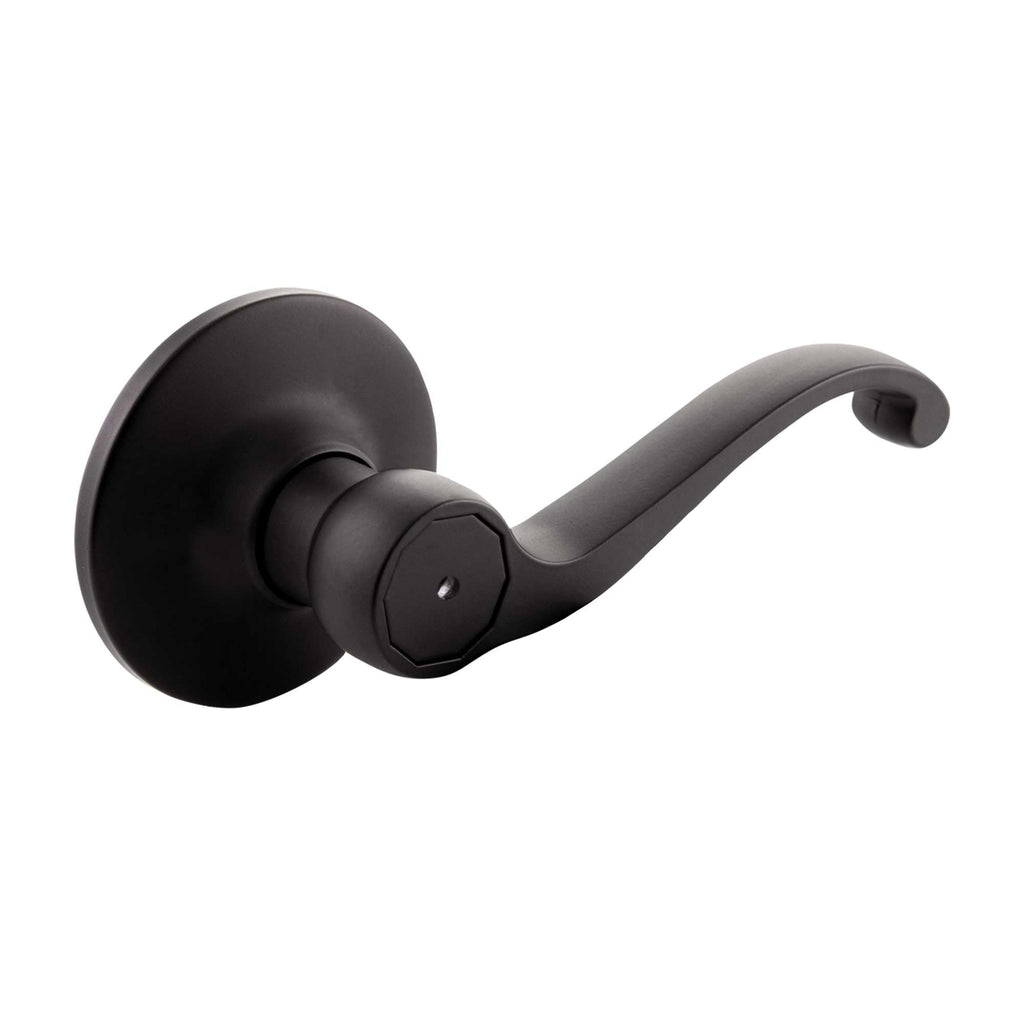 Scroll Privacy Door Lever, Matte Black
