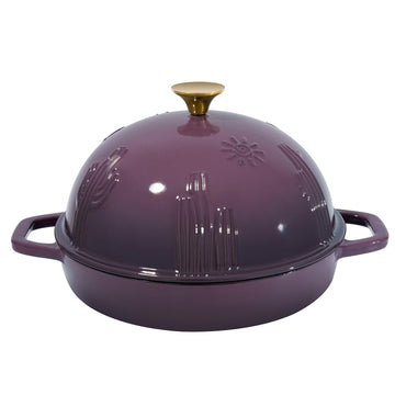 Bread Oven Cast Iron Bread Dutch Oven with Cloche Lid for Bread Baking Magenta Enameled Cast Iron Bread Oven with