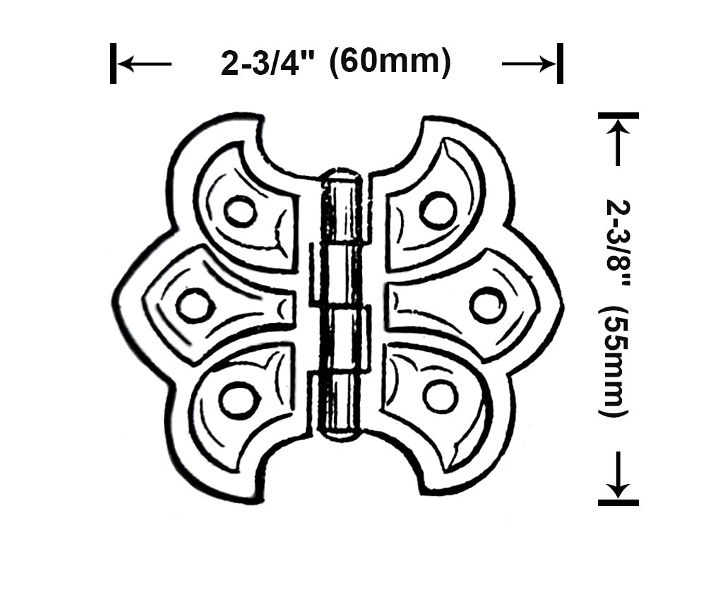 Butterfly Hinge, for Cupboard Door, 4 Pack, Brass Plated, Made in Taiwan