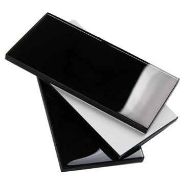 Glass Subway Tile Black 3 x 6 Inch Glass Backsplash Backsplash Bathroom Shower Wall Pack of 32 Sheets