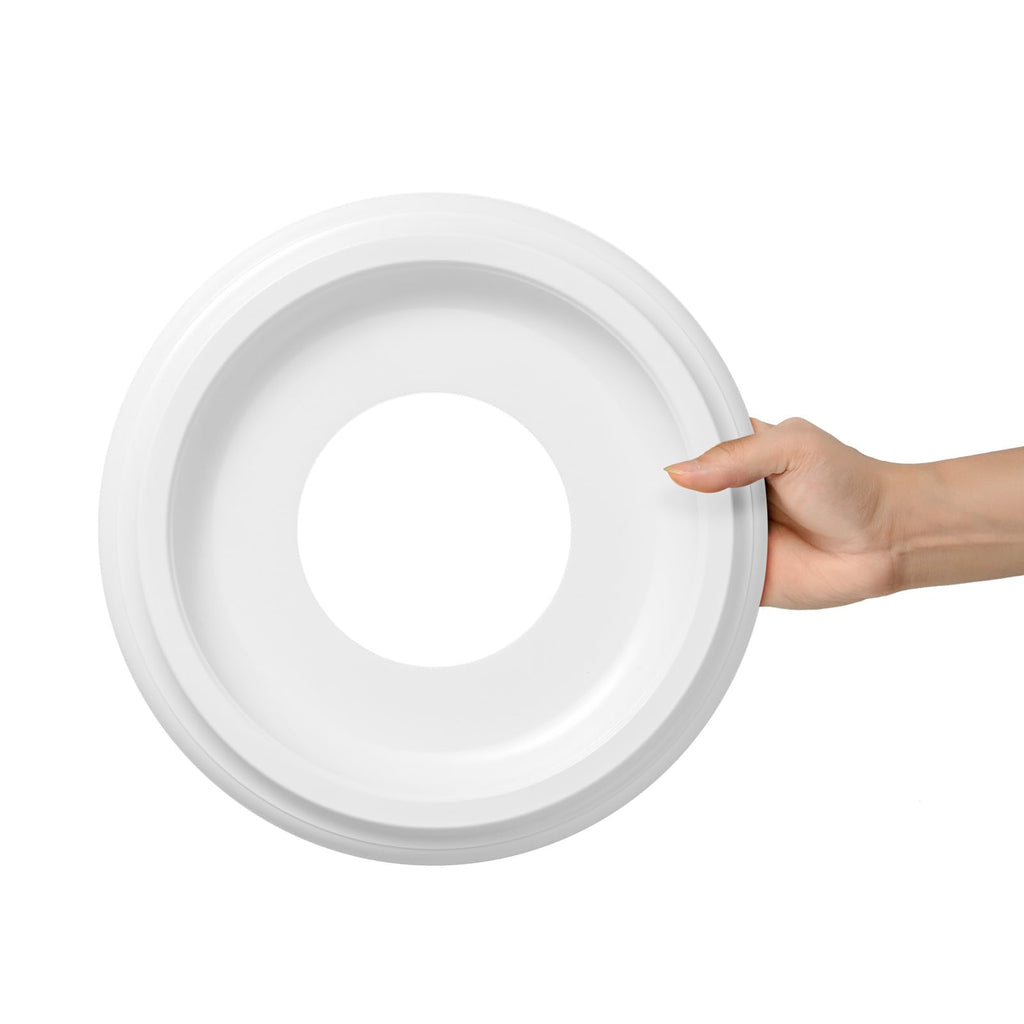 2Packs Molded Nylon Ceiling Medallion for Light Fixtures and Ceiling Fans, 9.8"OD x 4"ID x 0.94"P (Fits Canopies up