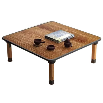 Japanese Wooden Folding Tea Coffee Tables, Square Floor Adjustable Low Table for Tatami Sitting On The Floor