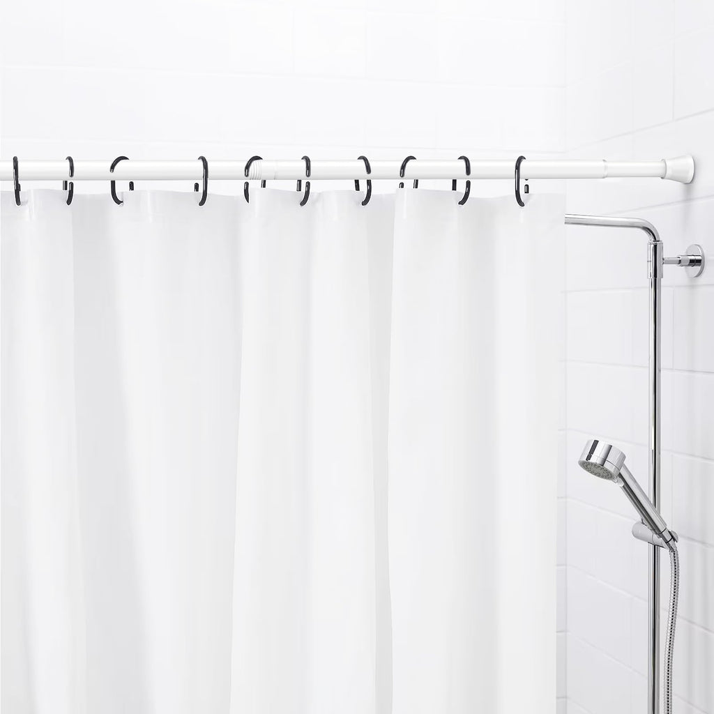 1Pc Spring Tension Curtain Rod, Adjustable 45-77 Inch, White