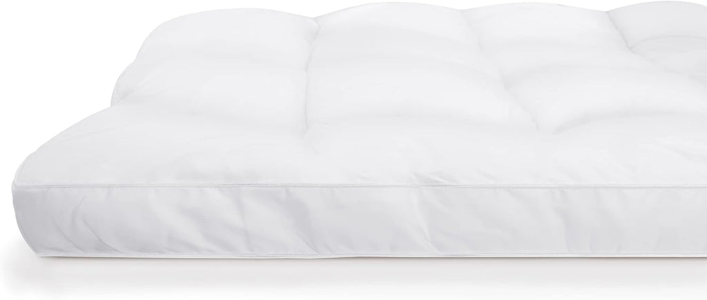 Down Illusion Soft Hypoallergenic 2 inch Pillowtop Simple Fit Mattress Topper, Queen, White | Plush two-inch