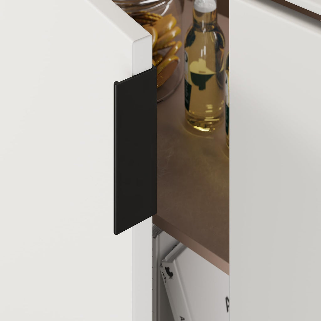 Drawer Handles Black Cabinet Pulls 3-3/4 inch 10 Pack, Finger Pulls for Cabinet Edge Pulls, Aluminum Alloy Hardware