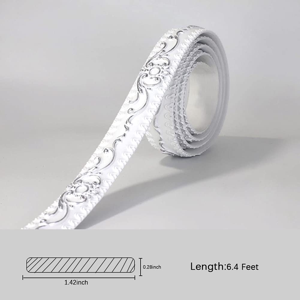 Flexible Molding Trim Self Adhesive, Crown Molding Ceiling, Wall Peel and Stick for Mirror Furniture Door Wardrobe