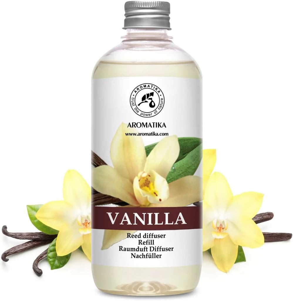 Vanilla Reed Diffuser Refill with Natural Vanilla Essential Oil - 17 Fl Oz - Fresh, Long-Lasting Fragrance - Set of 17