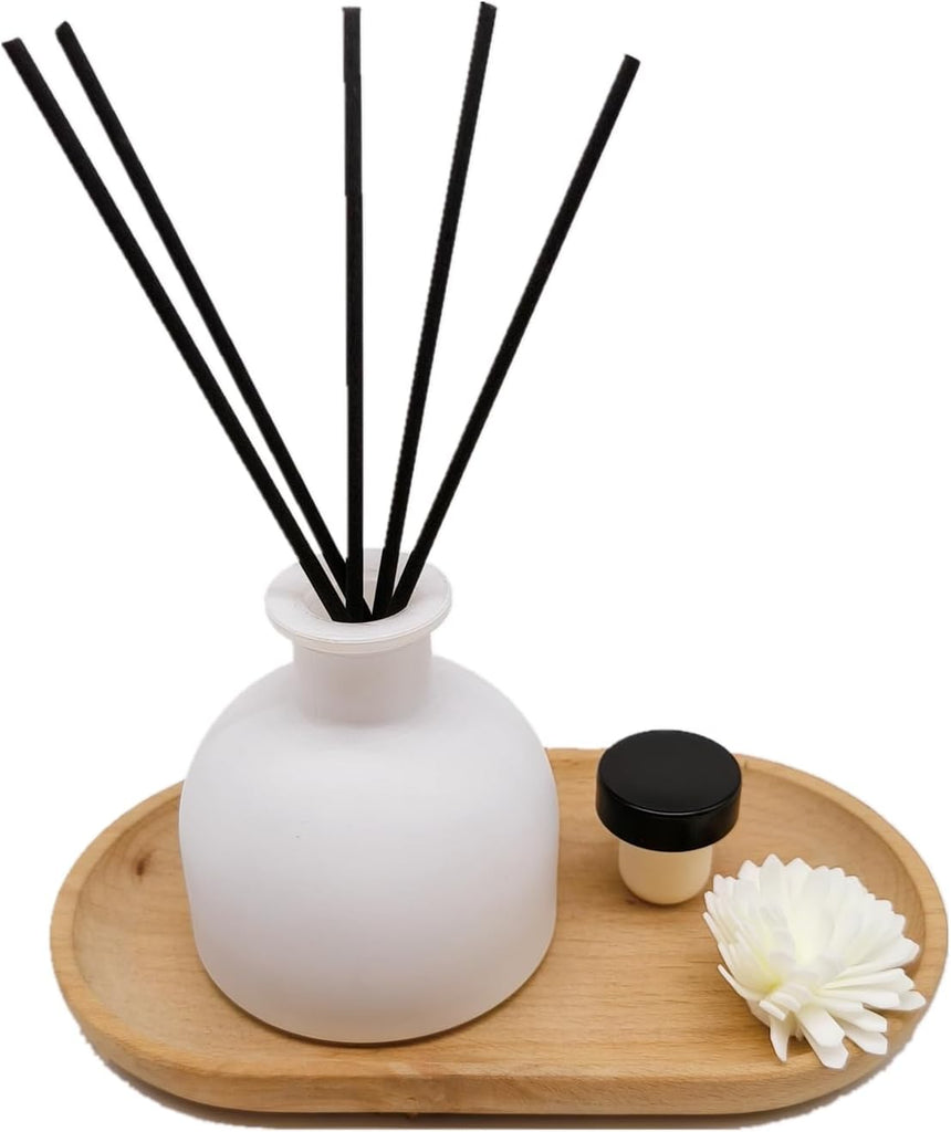 Perfume Reed Diffuser Bottle,Empty Glass Container 100ml Fragrance Accessories use with Black Sticks for DIY - Set of 2