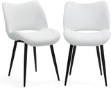 Modern Upholstered Dining Chairs Set of 2 Accent Dinner Chair with Pu Faux Leather and Middle Curved Back for Kitchen