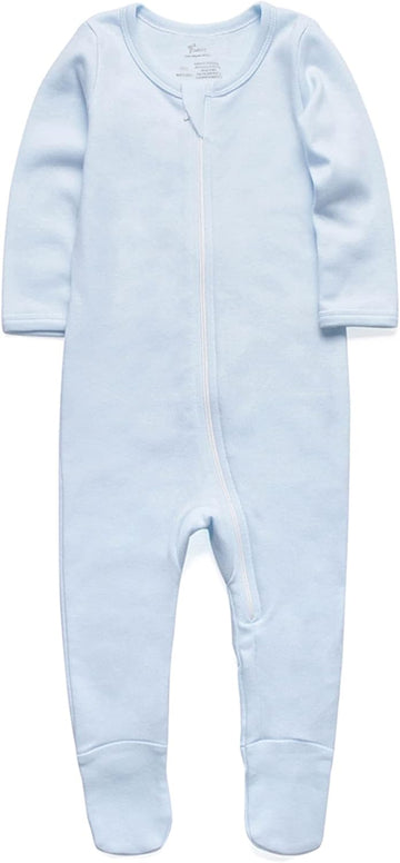 Baby Boys Girls Organic Cotton Zip-Front Sleeper Pajamas, Footed Sleep 'n Play