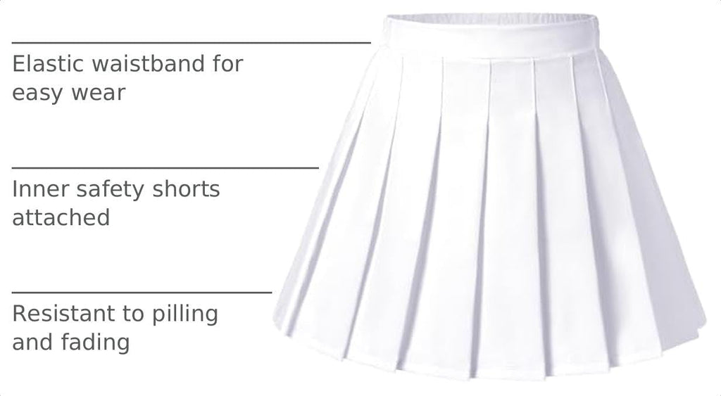 Girls Pleated Mini Skirt High Waist Tennis School Uniform Skirts