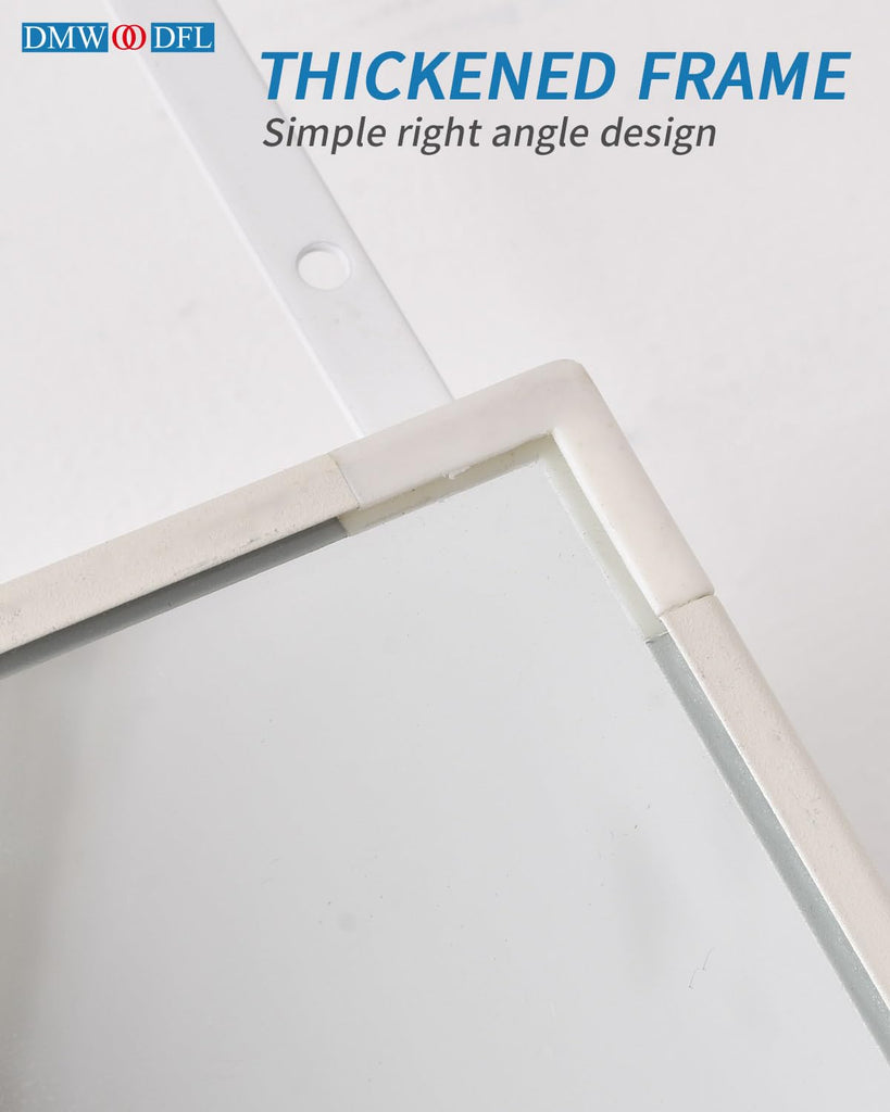 48x14 Over Door Full Length Mirror No Drill Hanging Silver White