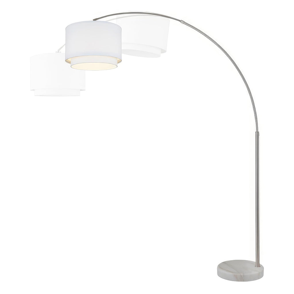 Modern Arcing Floor Lamp - Tall Stand Up Arching Drum Shade - Large Contemporary Floor Lamp s and Bedrooms - Corner