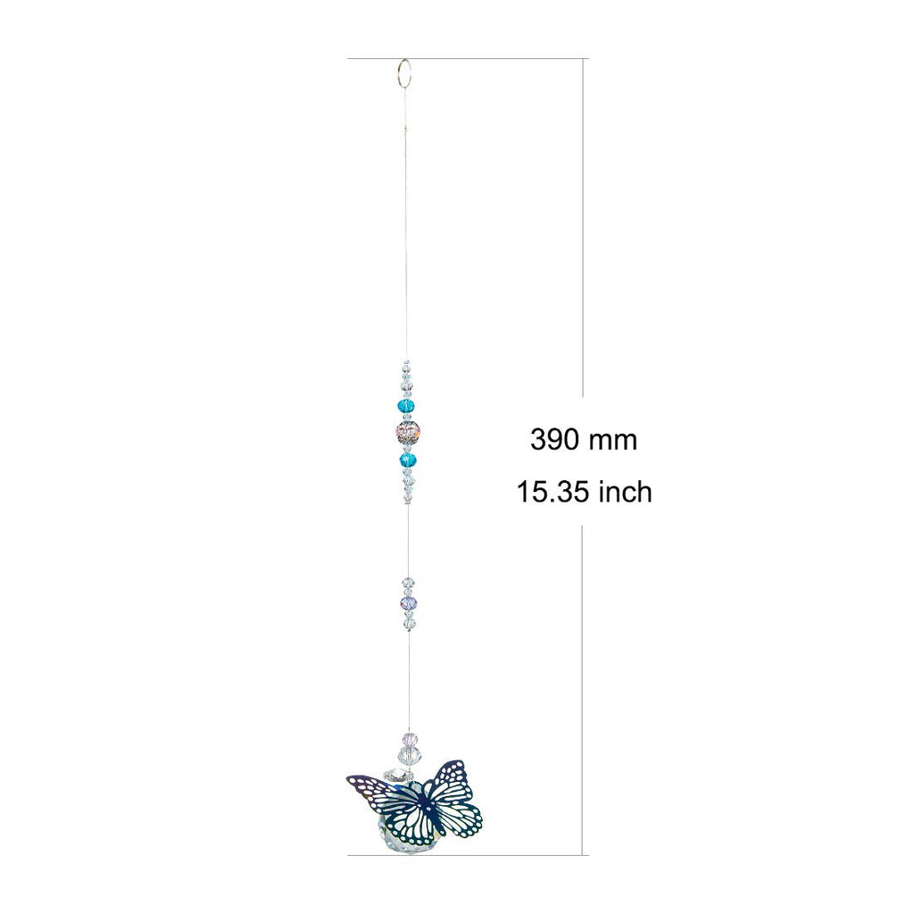 Set of 3 Crystals Ball Prisms Suncatchers Hanging Ornament Crystal Butterfly Suncatchers with Clear Crystal Ball for