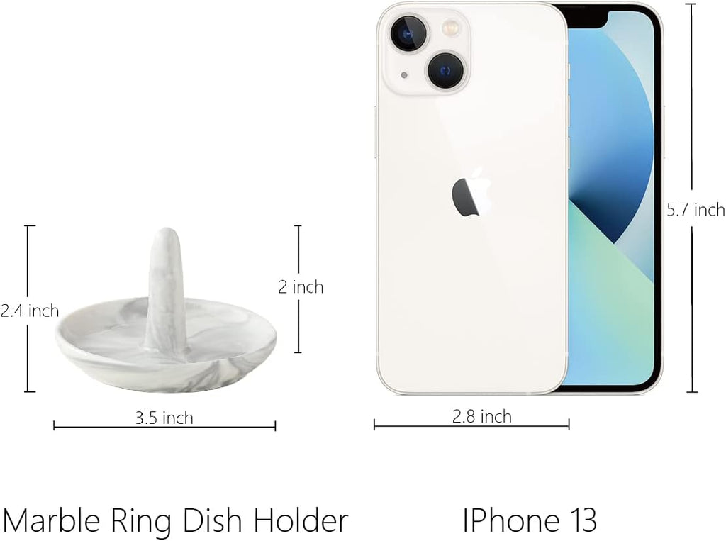 Marble Ring Dish Holder,Decorative Porcelain Trinket Jewelry Dish Tray for Rings Earrings Necklaces,4 inch,Engagement