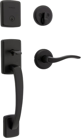 Brentford Front Door Lock Handle and Deadbolt Set, Entry Handleset Exterior with Sedona Reversible Lever - Door Handleset
