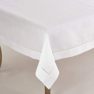 Hemstitched Table Linen 90" Square Tablecloth