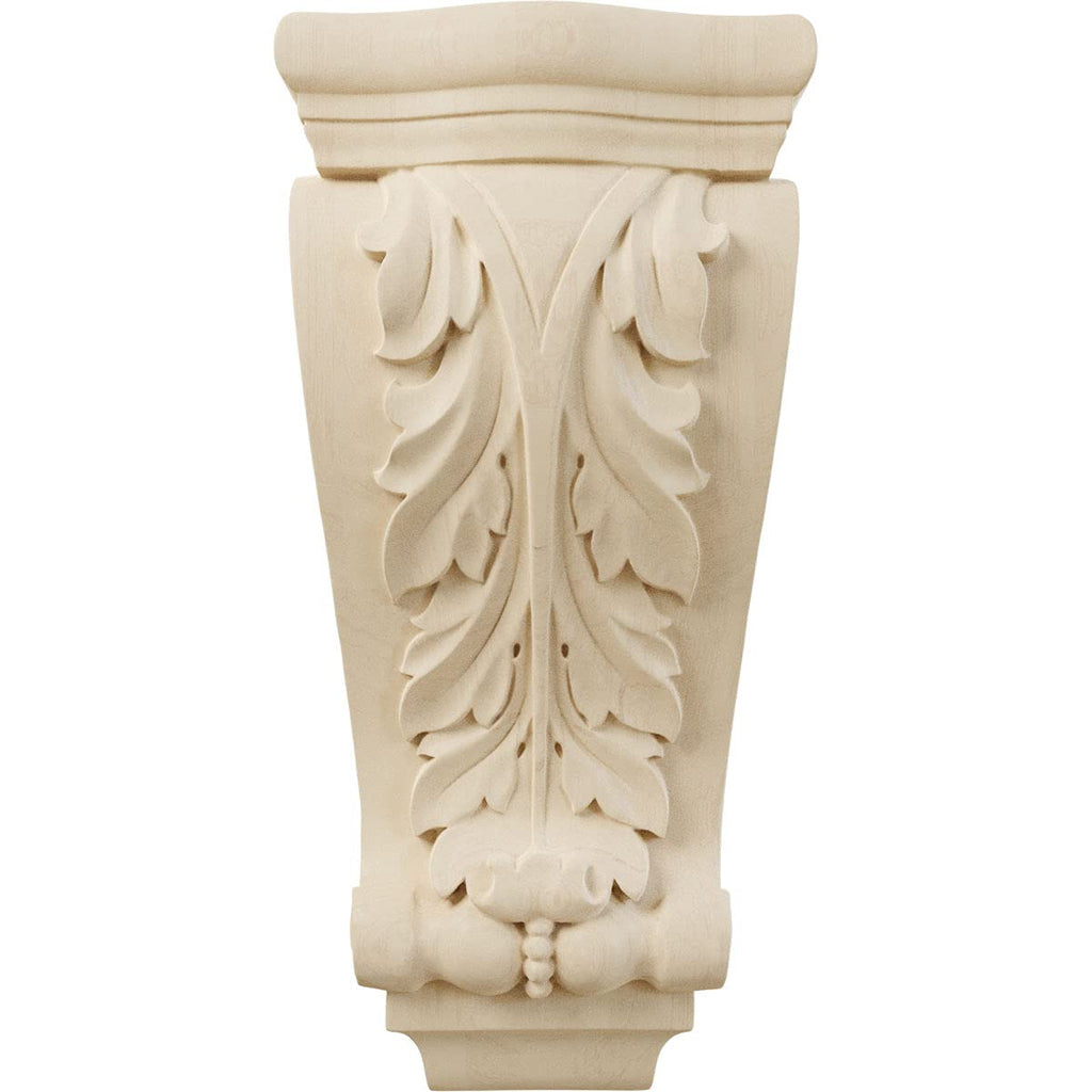 Medium Farmingdale Acanthus Pilaster Wood Corbels, 6 1/4"W x 3 1/8"D x 13 1/2"H, Rubberwood