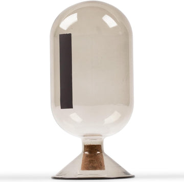 Premium Smoke Glass Cloche - Decorative Jar with Striker. Holder for Long Matches for Candles, Fireplace, Bathroom
