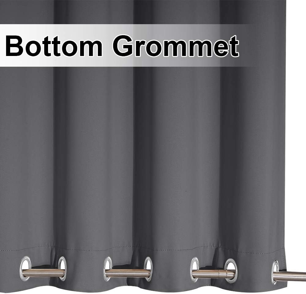 Outdoor Curtain Waterproof 108" Length, Windproof Thermal Insulated Rustproof Top and Bottom Grommet Fixed Blackout