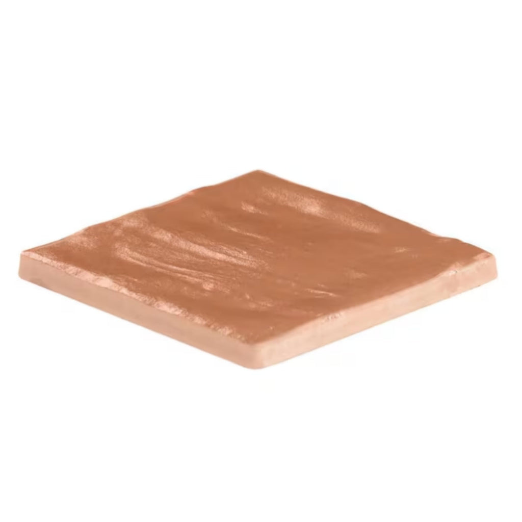 4x4 Inch HTCFD Premium Quality Terracotta Matte Zellige Ceramic Tile with Subtle Shimmer | Handmade Look Moroccan