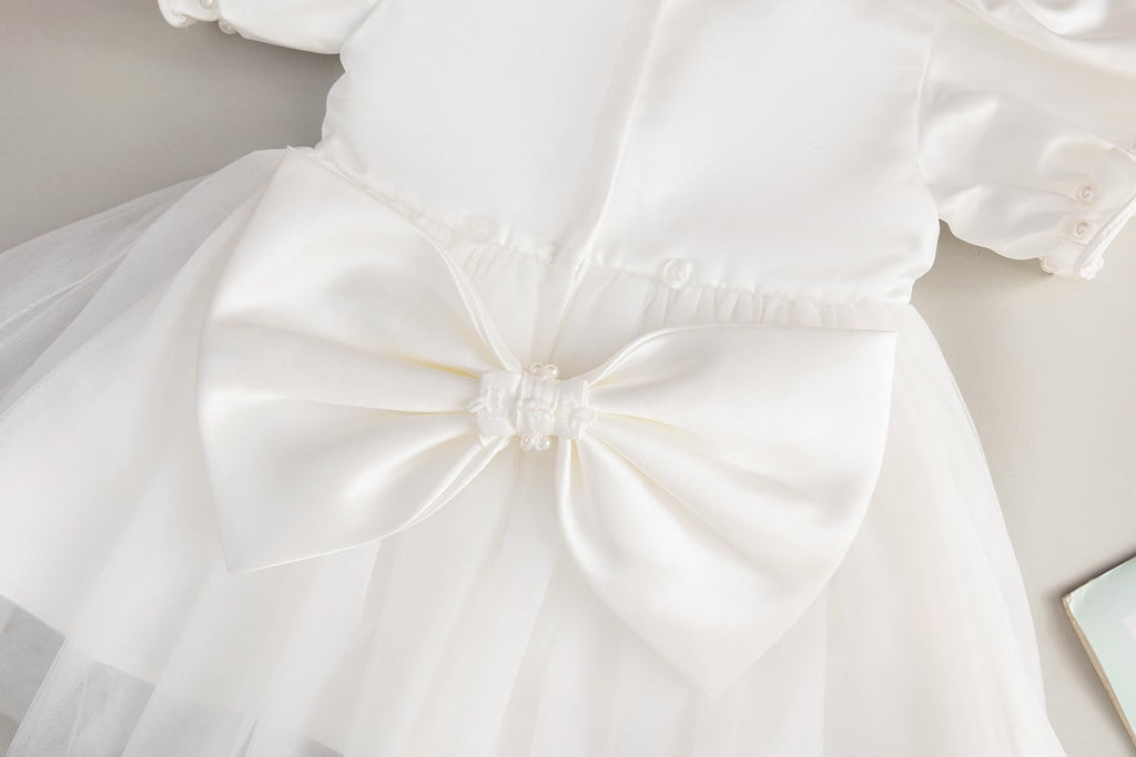 Toddler Baby Flower Girls Dress Wedding Guest Satin Birthday Party Formal Pageant Tulle Dress for Baby Girl