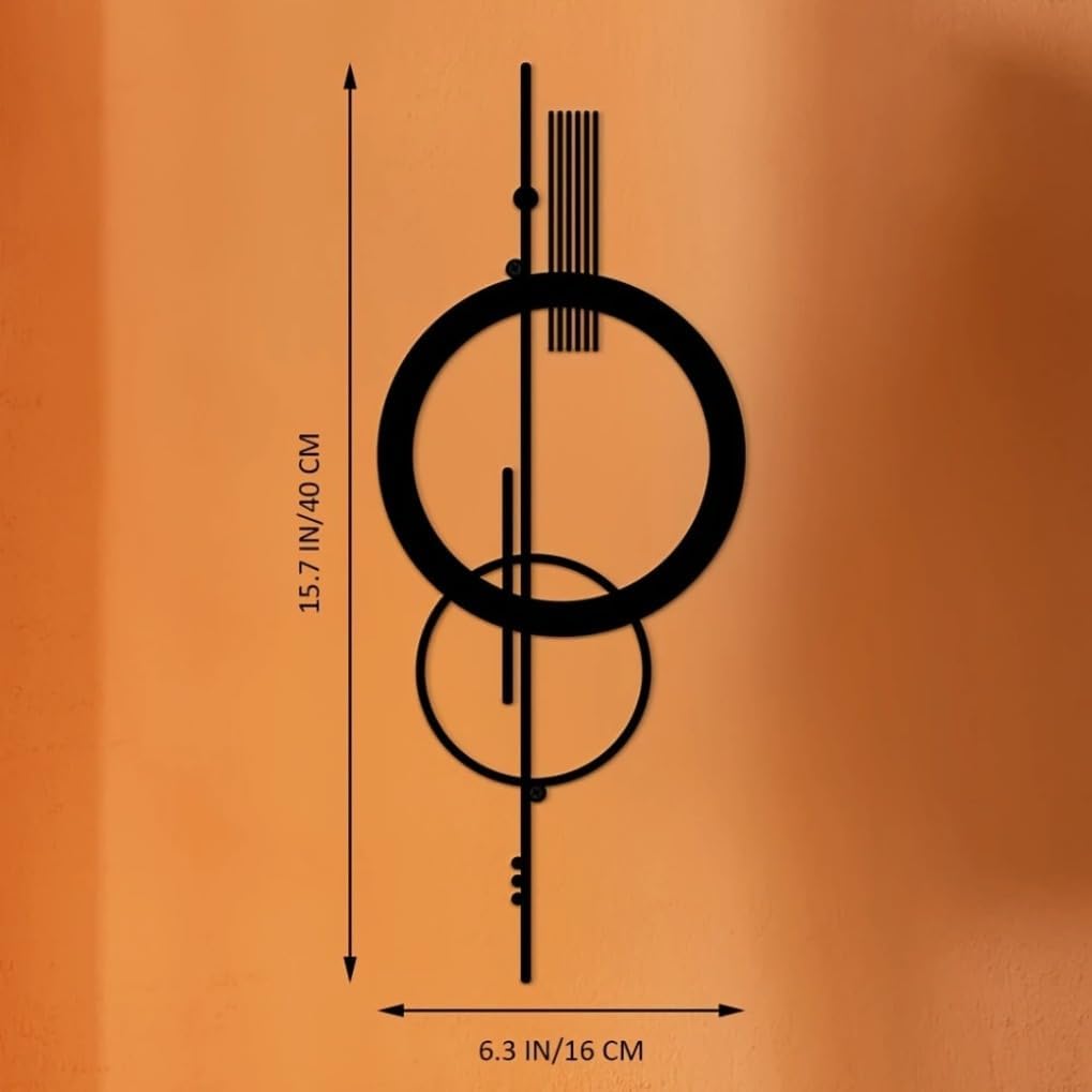Metal Wall Decor Hanging Wall Art Minimalist Abstract Hollow Vertical Iron Wall Sculptures Geometric Wall Hanging
