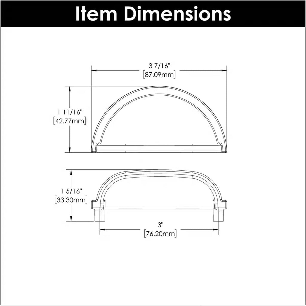 10 Pack 3" Polished Nickel Drawer Cup Pulls Cabinet Cup Pulls B Hardware Cabinet Handles Drawer Handles Knobs 3 inch