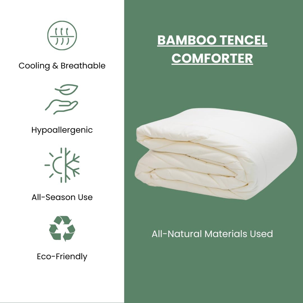 King Size Rayon derived from Bamboo Comforter with Organic Cotton Cover